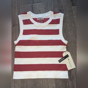 eye candy Red and White Striped Tank Top